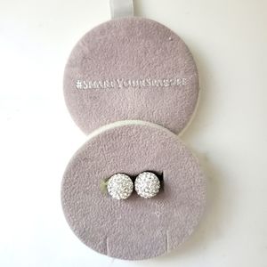 Hillberg & Berk Sparkle Ball Earrings White